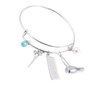 Yardwe Bracciale Parrucchiera in Lega Pendenti Forbici, Pettine e Asciugacapelli, Elegante e Confortevole da Indossare, Regalo la Giornata della Mamma