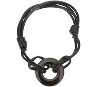 Yardwe Bracciale per Cremazione Intrecciato in Acciaio Resistente Catena da Polso Nera Braccialetto per Urna Funeraria da Uomo Gioiello Commemorativo per Ceneri Accessorio da Polso