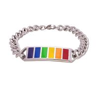 Yardwe Braccialetto Arcobaleno in Acciaio Inox 316l da Uomo e Donna, Bracciale Semplice e Colorato per Comunità Lgbtq, Accessorio Leggero e Resistente per Uso Quotidiano e Regali