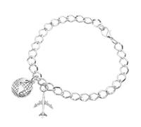 Yardwe Braccialetto Commemorativo in Lega di Zinco per Appassionati di Viaggi, Regolabile e Resistente, Design Aereo Semplice, come Chi Viaggia