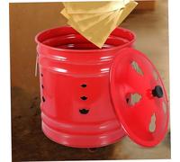 Yardwe Bruciatore per Carta e Rifiuti in Vernice Rosso Inceneritore da Giardino Resistente con Ventilazione Secchio per Cenere Pratico e Portatile per Preghiere e Uso Domestico