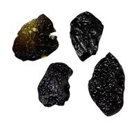 Yardwe Campione Di Meteorite Reale 4 Pezzi 2,5-3,5 Cm Strumento Didattico Per Studenti Ornamento Scientifico e Decorazione Per Feste e Regali Educativi