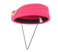Yardwe Cappello Da Hostess Cappello Costume Da Hostess Elegante Accessorio Per Costumi Cappello Di Lana Da Assistente Di Volo Cappello Da Assistente Di Volo Cabina Imitazione Monny Roseo