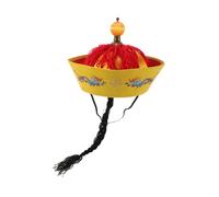 Yardwe Cappello nero cappello da imperatore cappelli reali reale tipo Cina copricapo culturale cinese antico cappello cinese antico cappello hanfu provato Yellow