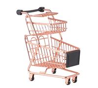 Yardwe carrello giocattolo che fa i primi passi giocattoli per mini carrello della spesa a due livelli carrello della spesa mini carrello per D'oro