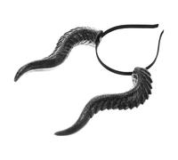 Yardwe Cerchietto Capelli Halloween con Corna Diaboliche in Resina Fascia DIY Regolabile per Cosplay e Feste Tema Accessorio Riutilizzabile per Look Spettrale