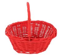 Yardwe Cestino da Picnic in Vimini Intrecciato a Mano Piccolo Cestino Portaoggetti Multiuso con Manico Robusto Organizer per Frutta Cesto di Fiori da Giardino e Matrimonio per Picnic