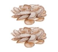 Yardwe Clip per Scarpe Fiore di Tessuto Color Caffè 2 Pezzi Decorazioni Scarpe Eleganti con Pietre per Donne Matrimonio Invernale Staccabili
