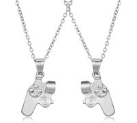 Yardwe Collana Coppia Ciondolo Controller di Gioco in Acciaio Inox Regolabile Catena Unisex per Amici e Fidanzati Gioielli Simbolici per Relazione e Regalo Premuroso