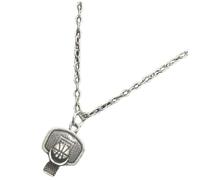 Yardwe Collana Uomo Ciondolo Canestro Basket in Lega Resistente Antiruggine Gioiello Sportivo Moda Regalo per Appassionati Basketball Hoop Pendant Necklace