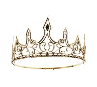 Yardwe Corona regale medievale per uomo - Tiara da principe per la notte del ballo di fine anno - Cerchietto da sposa rinascimentale in metallo - Accessorio per feste di compleanno e Natale