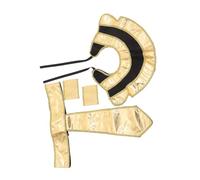 Yardwe Costume Egiziano da Re con Braccialetti e Collare Accessori Cosplay Antico per Adulti per Halloween e Feste Tema Look Regale e Distintivo