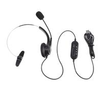 Yardwe Cuffia Antirumore USB con Microfono, Audio Chiaro, Controllo Muto | Abs e Pu Neri, Comfort per Tutto Giorno, per Computer e Webinar