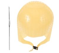 Yardwe Cuffia per Fare Colpi di Sole in Silicone con Spillo, Uso Casalingo e Professionale, 1 Set Marrone