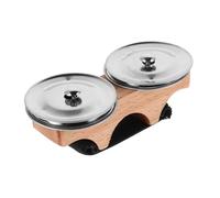 Yardwe Cymbali Dito Legno con Jingle Bells Metallo Strumento Percussione Portatile per Adulti per Spettacoli e Insegnamento Musicale
