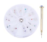 Yardwe Dangle charms per nail art in lega, con strumento per piercing e box, set da 24 pezzi, adatto a unghie finte e contesti Colore