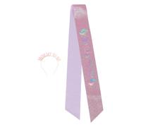 Yardwe Fascia Mamma in Gravidanza Tiara Rosa Lucida per Shower | Set Due Pezzi, Poliestere e Lega, Chiusura Elastica, senza Cuciture Dure Né Fibbie Metalliche