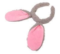 Yardwe Fascia per Chioma Orecchie da Coniglio in Peluche Grigio Accessorio Cosplay e Costume da Donna Fascia Kawaii Elastica per Spa Feste di Compleanno e Halloween Cerchietto