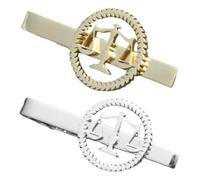 Yardwe Fermacravatta da Uomo in Acciaio Inox 304 a Forma di Bilancia della Giustizia, Set 2 Pezzi in Metallo Argentato e Dorato, Accessori Formali per Abiti da Lavoro e Cerimonie