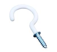Yardwe Ganci a Forma di Punto Interrogativo Resistenti alla Ruggine 40 Pezzi in Plastica Bianca per Organizzare Utensili da Cucina e Accessori nel Mobile o Area di Lavoro