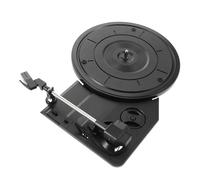 Yardwe Giradischi con Movimento a Grammofono da 200 Mm, Puntina Stilo Sostitutiva Integrata, Design Vintage Nero, Altoparlanti Incorporati, per Appassionati di Musica e Arredamento Retrò
