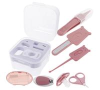 Yardwe Kit Manicure Neonata 7 Pezzi Nails Clipper, Lima e Forbicine; Taglio Sicuro, Facile da Usare, per Shower, Rosa,