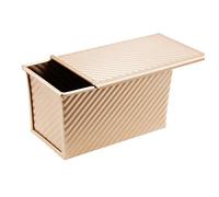 Yardwe Loaf Pan with Lid Toast Antiaderente Bakeware Metal Bread Toast Mold with Cover for Baking Bread Home Baking Bread Kitchen Tool Golden 450G