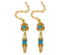 Yardwe Long Ethnic Dangle Earrings With Artisan Tassel Design For Festival And Bridal Parties Boho Vintage Hollow Flower Statement Jewelry