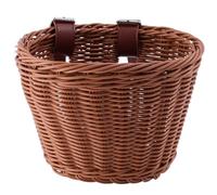 Yardwe Marrone Cestino in Plastica Anteriore Bici Bimbo | Accessorio Staccabile, Stile Retrò Intrecciato, per Bicicletta dei Piccoli, Uso Davanti, Colore Marrone