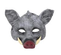 Yardwe Maschera Animale Halloween in PU Maschera Cinghiale Grigia per Cosplay e Carnevale Resistente e Sicura per Feste e Mascherate