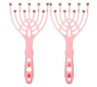 Yardwe Massaggiatore per Cuoio Capelluto a 9 Artigli Set da 2 Pezzi Rosa Strumento Manuale Giapponese per Spa Testa Massaggio Rilassante Portatile per Viaggi e Sollievo da Mal di