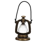Yardwe mini lampada a olio lanterna decorativa lampade a cherosene in resina mini lampada a cherosene modelli di lanterne in miniatura luci a cherosene per case delle bambole lega Brown