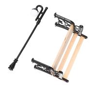 Yardwe Miniature con in Legno e Lampione Nero Decorazione Artigianale per Casa delle Bambole e Scenari in Miniatura