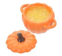 Yardwe Miniature Dollhouse Stew Pots Realistic Resin Pumpkin Soup Bowls For Autumn Harvest Educational Play And Mini Scene Decoration