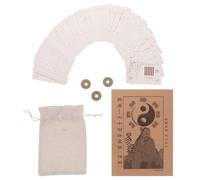 Yardwe Monete Divinatorie in Ottone e Carte I Ching 64 Esagrammi, Set per Analisi Visiva e Predizione del Libro dei Mutamenti