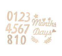 Yardwe Numeri in Legno per Ragazzo Ragazza Ragazza Cartelli per Shower e Compleanni Accessori Fotografici Naturali per Festeggiare i Primi Mesi di Vita