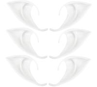 Yardwe Orecchie da Folletto Cosplay in Silicone Bianche, 6 Pezzi | Fate e Creature Magiche, Riutilizzabili Lavorazione Fine, Facili da Rimuovere e Robuste