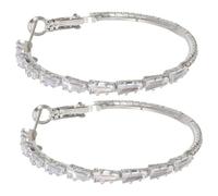 Yardwe Orecchini a Cerchio Grandi da Donna in Argento Zirconi Gioielli Circolari Luminosi per Uso Quotidiano e Occasioni Speciali