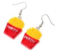 Yardwe Orecchini a Goccia a Forma Di Patatine Fritte in Resina Resistente, Accessori Creativi Fatti a Mano Per Ragazze, Gioielli Auricolari Divertenti Per Foto e Uso Quotidiano