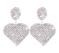 Yardwe Orecchini Pendenti a Cuore Strass Luminosi in Lega Resistente, Gioielli Da Donna Retrò Per Ragazze Adolescenti e Uso Quotidiano, Decorazione Elegante Per Occasioni Speciali e Regali