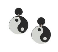 Yardwe Orecchini Tai Chi Yin Yang Pendenti da Donna, Design Esagerato e Artigianale, Accessori Decorativi Comodi per Uso Quotidiano, Viaggi e Shopping, Made in Acciaio Sicuro per Pelle