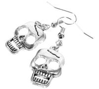 Yardwe Orecchini Teschio Resistenti alla Ruggine alla Perdita di Lucentezza Pendenti Gotici in Lega di Zinco Argento Stile Punk Rock per Cerimonie di Laurea