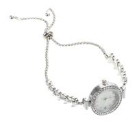 Yardwe Orologio Donna con Bracciale Argento e Cristalli Design Elegante con Cinturino Corda Quadrante Rotondo Analogico Accessorio Moda Raffinato