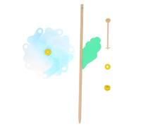 Yardwe Paletto da Giardino Mulino a Vento 18 Cm Ornamento Decorativo per Pavimento del Prato in Legno di Castagno per Esterni