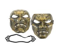 Yardwe Plastica Maschera Romana per Cosplay Oro 2 Pezzi e Halloween | Stile d Epoca Vintage, Effetto Realistico da Film Fantasma, Uso Versatile, Confortevole e Resistente