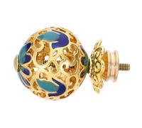 Yardwe Pomello Maniglia per Coperchio Teiera in Stile Palazzo Retrò, Pomello Decorativo in Ottone Placcato Finitura Smaltata Blu 1,6 Cm, Accessorio Resistente al Calore per Ricambio