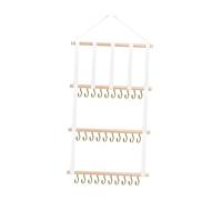 Yardwe Porta Fiocco Per Capelli Da Bambina Organizer Per Accessori in Legno Naturale e Corda Per Appendere Alla Parete o Dietro La Porta Per Fermagli Pressione Mollette Coccodrillo e Fasc