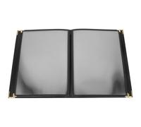Yardwe Porta Menu Copertina Trasparente 4 Pagine e 8 Viste in Pvc Nero Facile da Pulire per Ristoranti e Altri Locali