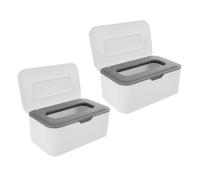 Yardwe Porta Salviette Umidificate 2 Pezzi in Pp Coperchio, Facile da Usare e Portatile, per Scrivanie e Cassetti, Contenitore Riutilizzabile per Salviette Casa e Viaggio