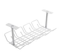 Yardwe Portacavi e Organizer Sospeso in Metallo Grigio per Scrivania Ufficio, Vassoio Compatto per Gestione Cavi Elettrodomestici e Accessori Studio Casa